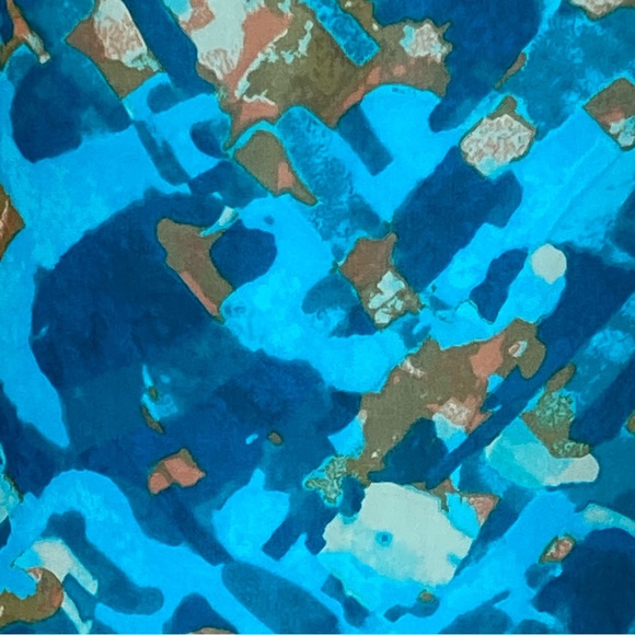 Calvin Klein Sleeveless Pleated Shift Dress Size 10 Turquoise Multicolor Print - Picture 11 of 14